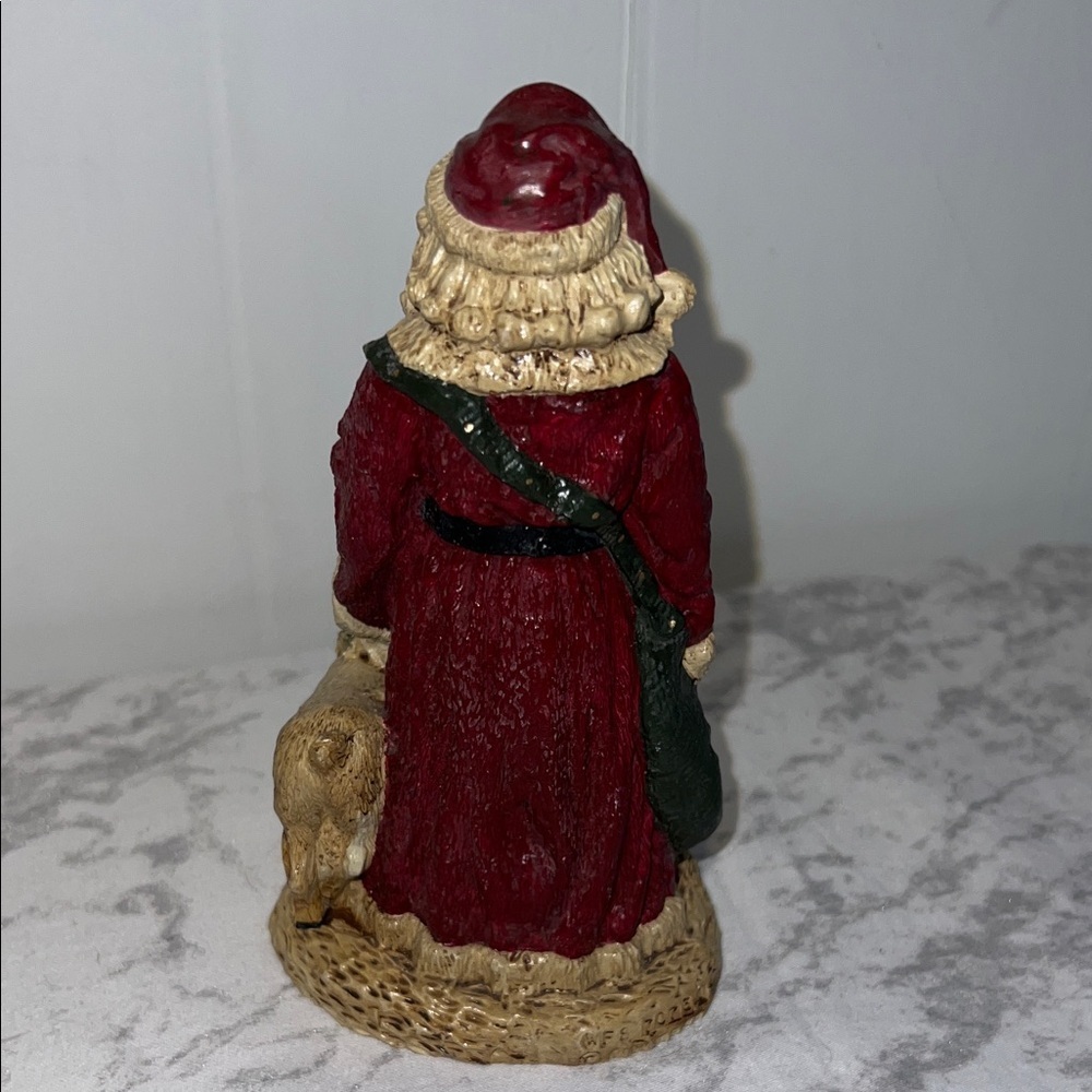 Charming Santa and Dog Holiday Figurine - Red and Cream - Picture 2 of 4
